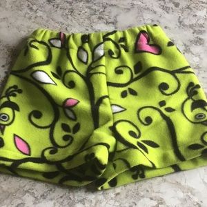 Bird heart Fleece lime black pink lounge shorts 5